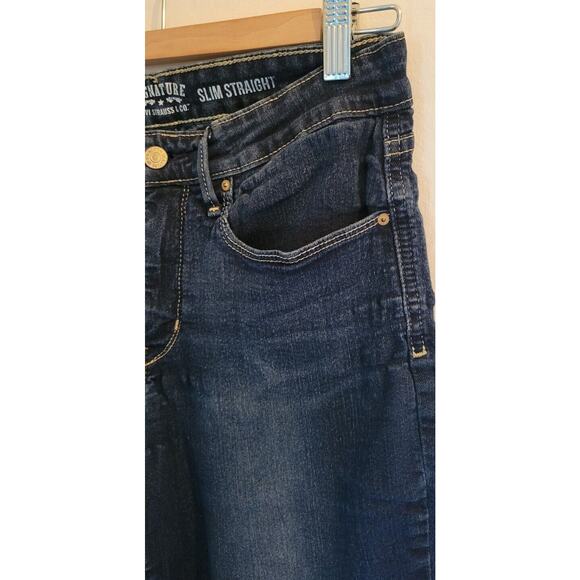 Levis Slim Straight Jeans Womens 30 x 32 Totally Shaping Dark Wash Jeans Stretch - Picture 3 of 12